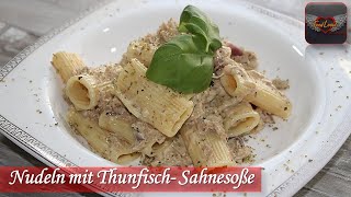 EINFACH amp LECKER NUDELN MIT THUNFISCHSAHNESOßE Pasta Tonno E Cipolle [upl. by Irrep]