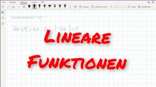 Lineare Funktionen [upl. by Adna]