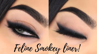 Easy SMOKEY CAT EYE tutorial using KOHL  Lakme eyeconic insta cool kajal  Arabic graphic eyeliner [upl. by Eelyam]