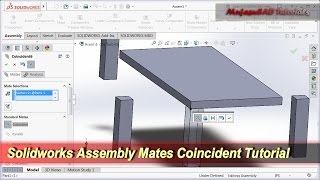 Solidworks Assembly Mates Coincident Tutorial [upl. by Einafets]