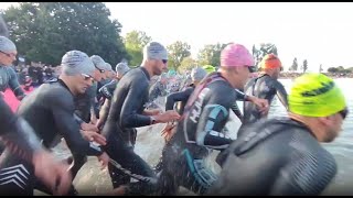 Ironman VitoriaGasteiz 2024 tramo de natación en Ullibarri Gamboa [upl. by Bodnar453]