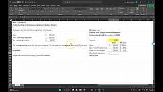 Contribution Margin Income Statement  BE65 [upl. by Daisi840]