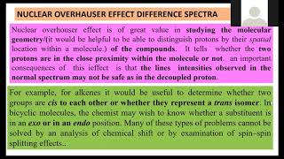 Nuclear Overhauser Effect NOE in NMR Spectroscopy by Dr S M khetre [upl. by Herra]