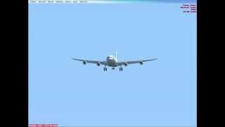 Air Bourbon A340200 Flight Simulator FSX landing at St Denis Reunion Is Indian Ocean [upl. by Lizned]