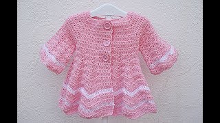 Abrigo a crochet para niña capeado muy fácil [upl. by Nagaer]