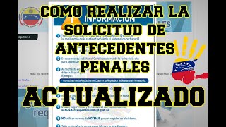 COMO SOLICITAR ANTECEDENTES PENALES ACTUALIZADO [upl. by Assirral11]