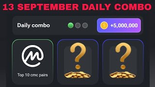 13 SEPTEMBER HAMSTER KOMBAT DAILY COMBO CARDS TODAY [upl. by Ireg]