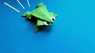 Springender Frosch basteln  Origami Frosch Anleitung  Hüpfender Frosch falten aus Papier [upl. by Ginsberg]