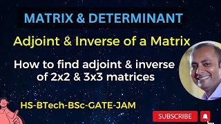 Adjoint and Inverse of a matrix  Inverse and Adj A  of 2x2 and 3x3 matrix  Invertible matrix [upl. by Arahc723]