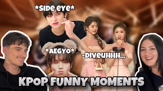 Reacting To the FUNNIEST moments of kpop idols [upl. by Atenik]