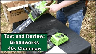 Greenworks 40V Battery Powered Chainsaw Review [upl. by Verlee]