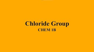 Qualitative Analysis  The Chloride Group [upl. by Nisse]