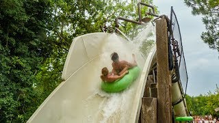 INSANE CAMELBACK SLIDE Twin Peaks at Caneva Aquapark [upl. by Horsey]