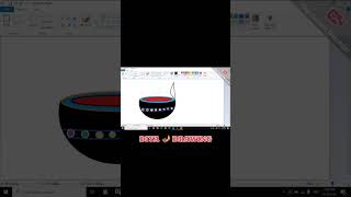 How to Drawing Diya in Ms paint drawing shortvideos Ms Paintdiwali [upl. by Toomay]