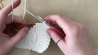 Changing colour intarsia crochet and the cut amp tie method [upl. by Kcirred]