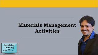 Materials Management Activities [upl. by Hedva363]