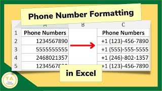 How to Format Phone Numbers in Excel  Tutorial [upl. by Imray]