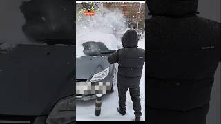 Freezing Car Clean my father 🥶shorts [upl. by Cyrano]