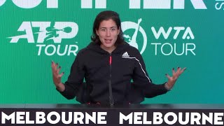 Garbiñe Muguruza press conference  Melbourne Summer Series 2021 [upl. by Danby852]