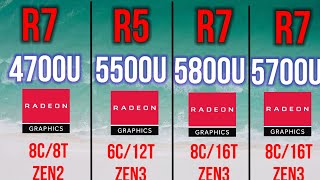 R5 5500U 15W VS R7 5700U 15W VS R7 5800U 15W VS 4700U 15W ON 1080P LOWEST QUALITY AMD FASTET APU [upl. by Marti]