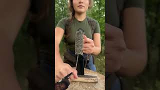 bushcraft survival handmade axe lifehack camping viral [upl. by Yeruoc215]