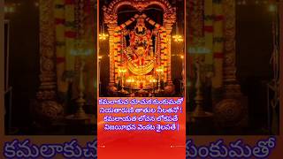 Sri Venkateshwara sthostram కమలాకుచ చూచుక కుంకుమతో 🙏lordvenkateswarasongsbalajithirumalaghiri [upl. by Tyson]