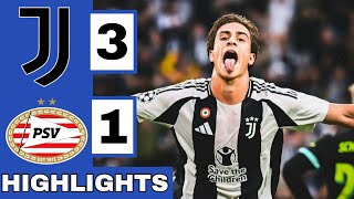 ⚪️⚫️Juventus vs PSV 31 Extended HIGHLIGHTS  UEFA Champions League [upl. by Nickie363]