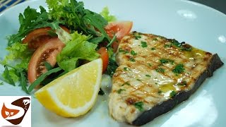 Pesce spada arrostito alla griglia alla piastra in padella  secondi di pesce Grilled Swordfish [upl. by Laud933]