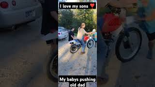 My sons helping me roll start an old bike any time with my boys is worth remembering myboy xr200 [upl. by Hermann713]