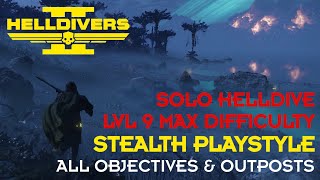 Helldivers 2  Up Malevolon Creek  Lvl 9 Automaton Solo Helldive  All Clear  Stealth Gameplay [upl. by Verada]