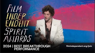 DOMINIC SESSA wins BEST BREAKTHROUGH PERFORMANCE at the 2024 Film Independent Spirit Awards [upl. by Ydarb636]