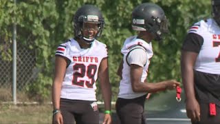 Female players earn spots on Akron Buchtel High School football team [upl. by Romeon239]