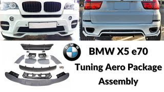 BMW X5 e70 tuning Aero package assembly LCI models Front and rear bumper spoilers [upl. by Charmain437]