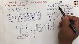 DSP12 Problem to find Inverse Discrete Fourier transform IDFT using matrix method  EC Academy [upl. by Aikim]