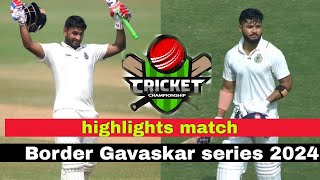 Border gavaskar series highlights cricket match 2024  Team India Squad [upl. by Trudie]