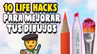 9 Life Hacks para Dibujantes ¡mejora tus coloreados  10 Life Hacks to color your drawings better [upl. by Ymer]