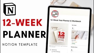 12 Week Year Planner amp Workbook Achieve your Goals Faster  Notion Template Tour [upl. by Issie419]