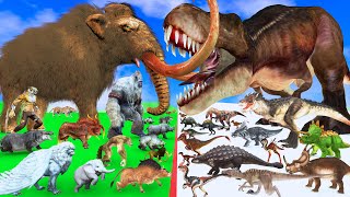 Prehistoric Mammals vs Prehistoric Dinosaurs Size Animal Epic Battle Mammoth Elephant vs Dinosaur [upl. by Ramedlaw]