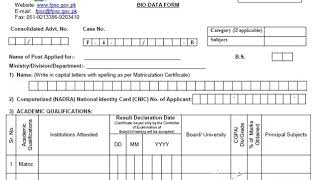 How To Fill BioData Form For FPSC [upl. by Zerk890]