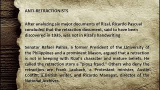 The Retraction Letter of Dr Jose P Rizal [upl. by Dinny745]