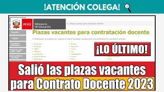 Contrato docente 2023 PLAZAS ACTUALIZADAS [upl. by Atinuj529]