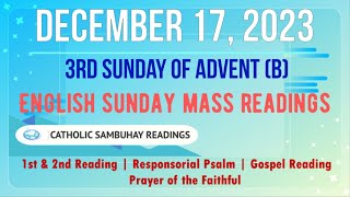 17 December 2023 English Sunday Mass Readings  3rd Sunday of Advent B [upl. by Ardnos]