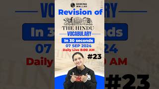 7 September The Hindu Editorial Vocabs in 1 min vocabulary thehindu bankingwallah [upl. by Gunthar]