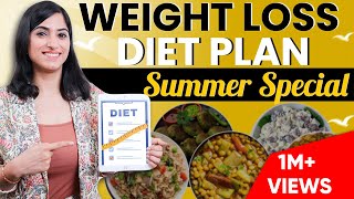 WEIGHT LOSS DIET PLAN FOR SUMMERS in Hindi  Upto 5 Kg Fat Loss  By GunjanShouts [upl. by Enived]