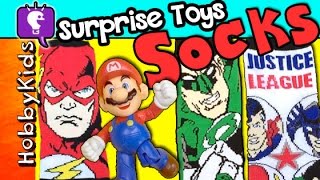 HERO SOCK Surprises Super Mario HobbyKidsTV [upl. by Deraj]