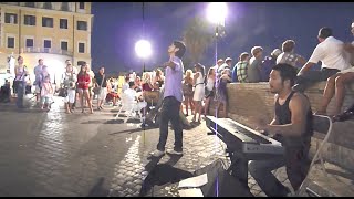 【海外ストリートピアノ】ローマのスペイン広場でピアノを弾いてみた  【You raise me up】Spanish Steps in Rome [upl. by Asiral]