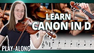 How to Play Canon in D  Violin Play Along with FREE Sheet Music [upl. by Vizzone]