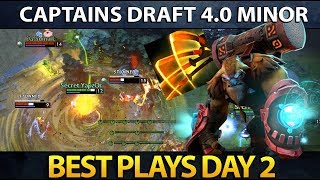 BEST PLAYS  Day 2  Captains Draft 40 Minor  Dota 2 [upl. by Rye]