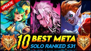 10 BEST META HERO FOR SOLO RANKED 2024 UPDATE S31  Mobile Legends Tier List [upl. by Yemiaj257]