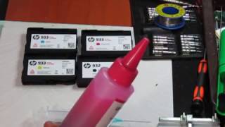 cara isi tinta printer hp officejet 7612 cartridge 933 dan 932 [upl. by Cherilyn]